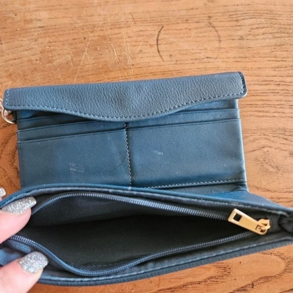 A New Day Turquoise Zip Around Wallet Compact Travel Card Holder Organizer